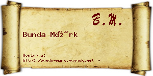 Bunda Márk névjegykártya