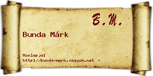 Bunda Márk névjegykártya